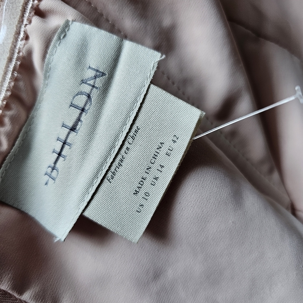 NWT BHLDN Anthropologie MUNROE GEORGETTE DRESS- Blush Pale Pink SIZE 10 - Picture 7 of 11